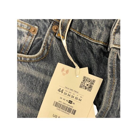Zara ORIGINS Mens Straight Jeans Ankle Denim Blue EU 44 US 34 3991/456 NWT - Picture 6 of 14
